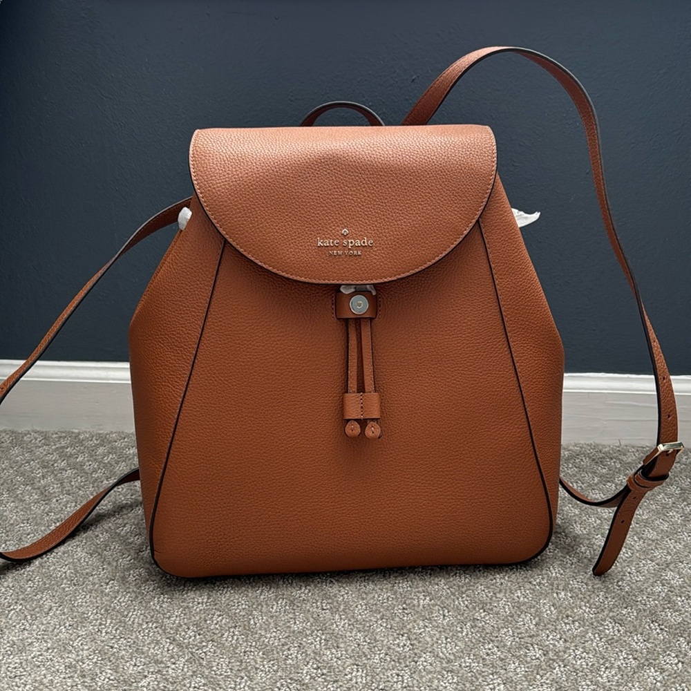 Kate Spade Brown Leather Laptop Backpack